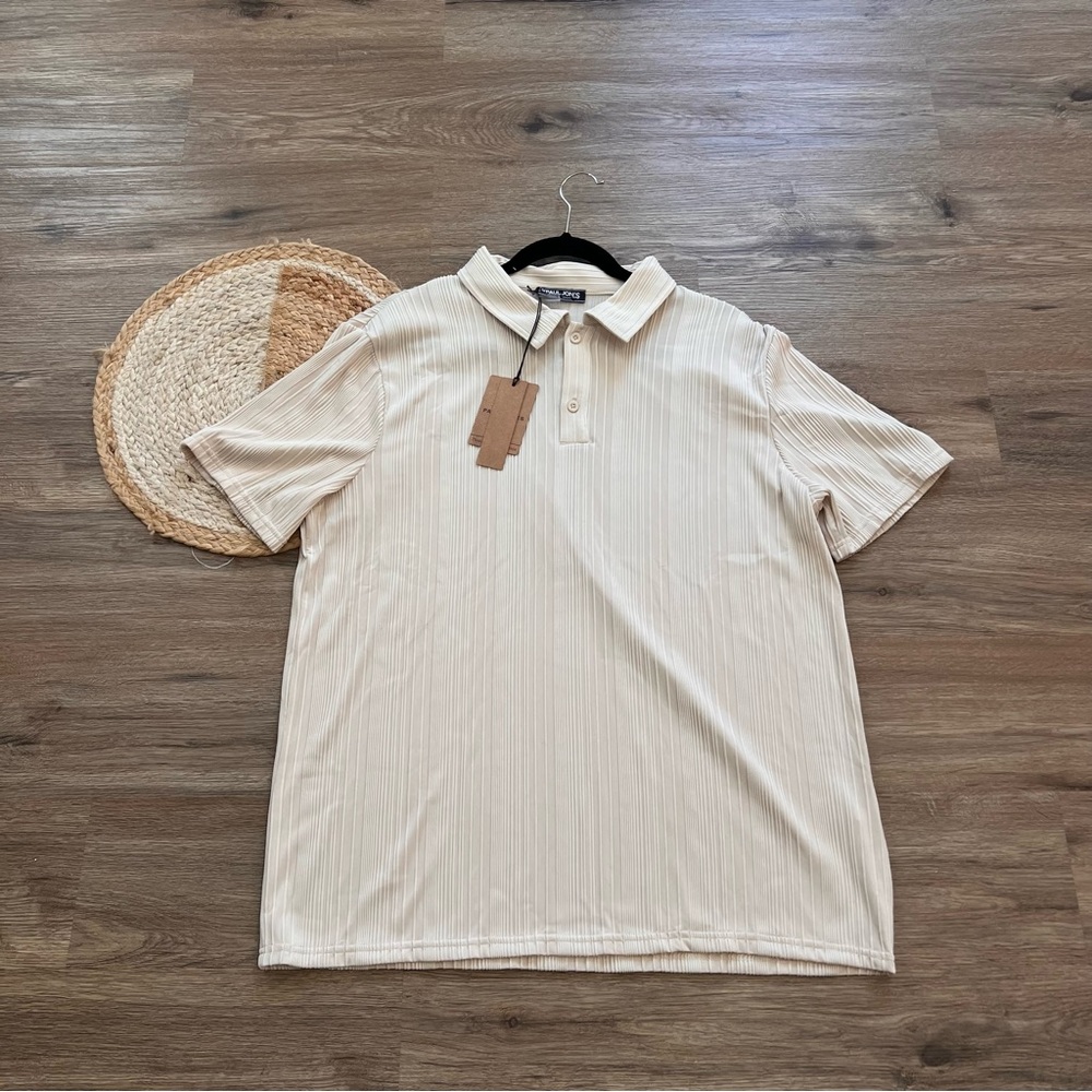 PAUL JONES Mens Textured Polo Shirt NWT